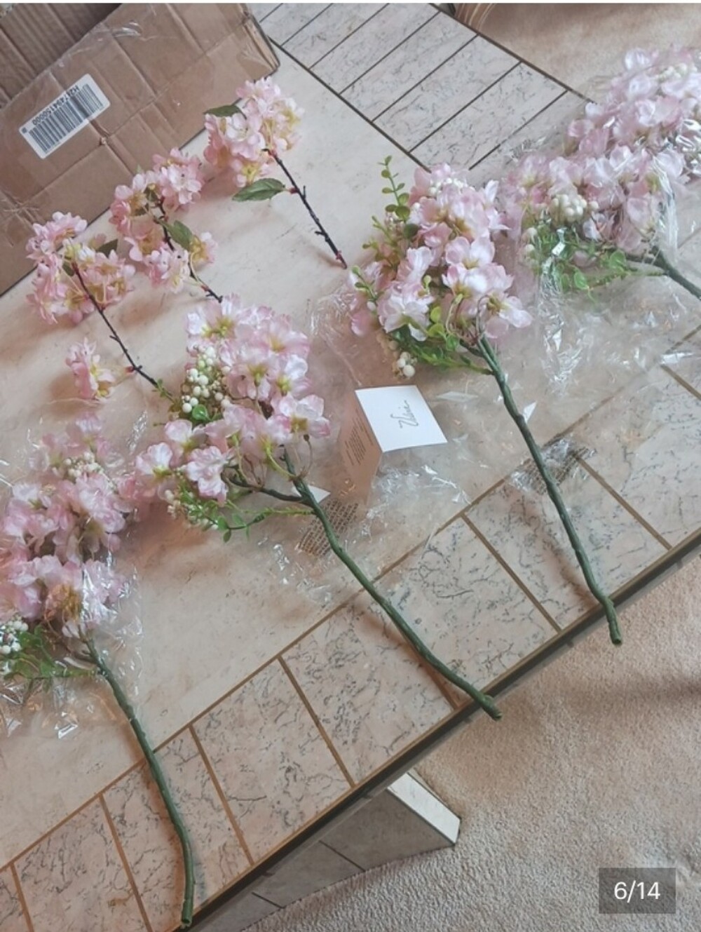 Floral-faux Cherry Blossom "Picks" by Valeri/QVC..NEW In Box,,see Description